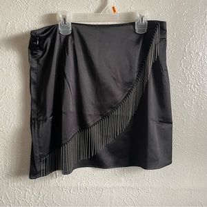 SHEIN large black skirt with fringe.